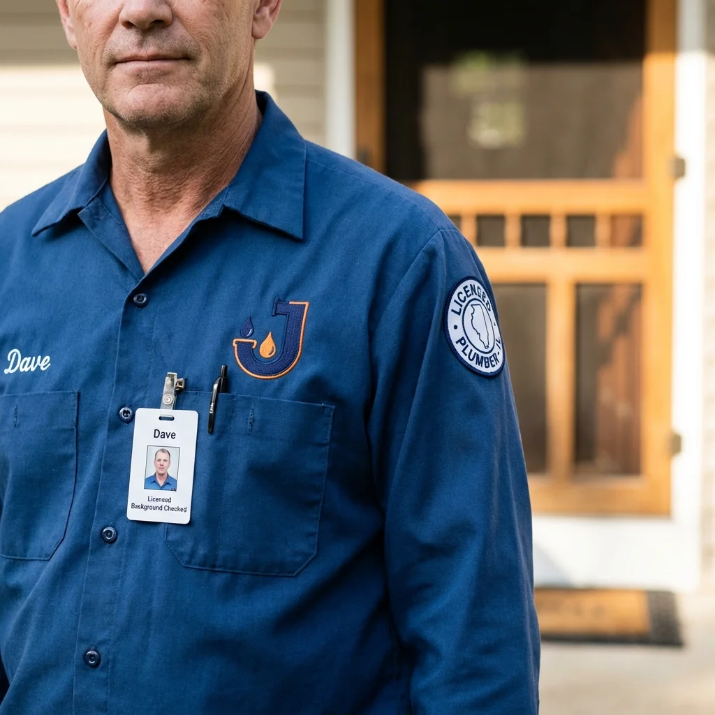 Licensed plumber showing ID badge in Grand Coulee, WA