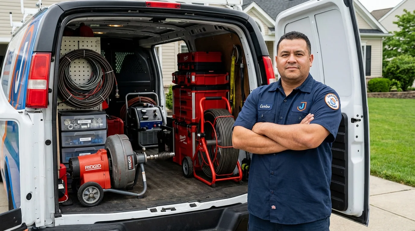 Professional drain cleaning equipment and Johns Plumbing LLC plumber in Grand Coulee