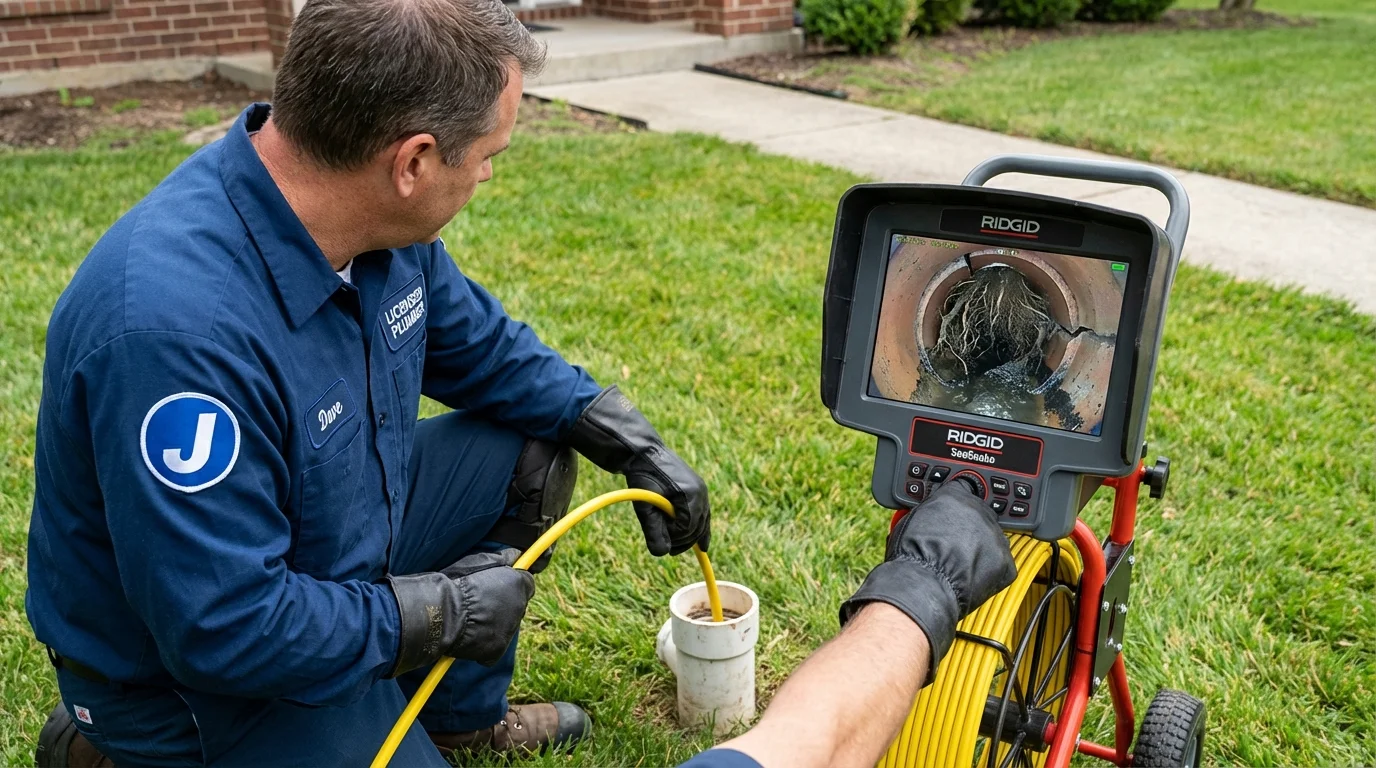 Sewer camera inspection being performed by Johns Plumbing LLC in Grand Coulee